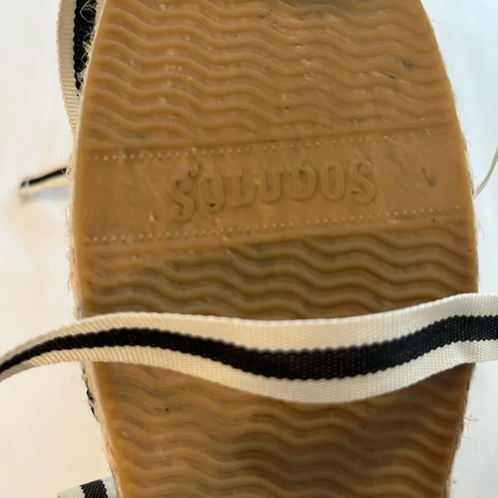 Soludos Black and White Striped Espadrilles - size 9 women’s strappy - Picture 4 of 11